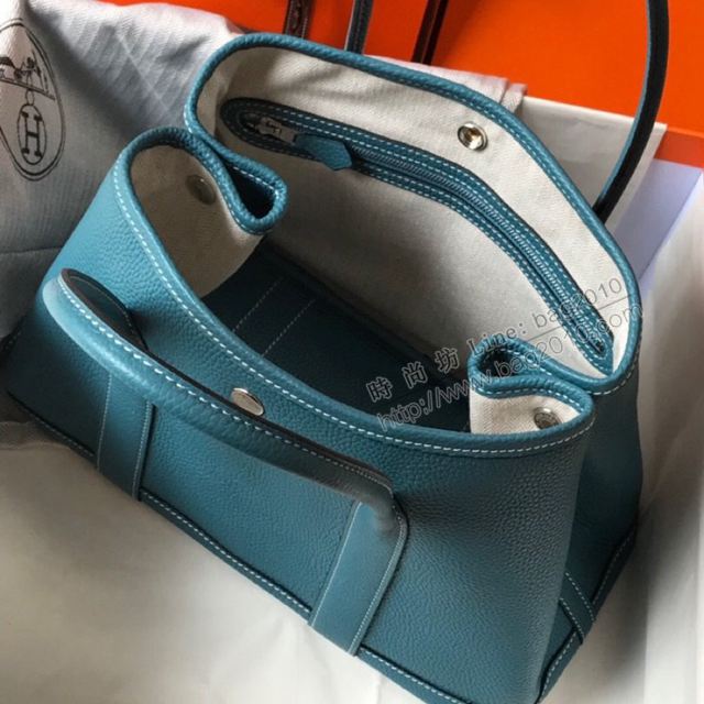 HERMES女包 Garden party花園包 togo皮 愛馬仕手提包 手腕包 大小號 牛仔蘭  Ama1617